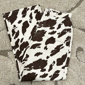 Cow print jeans, never worn no tags